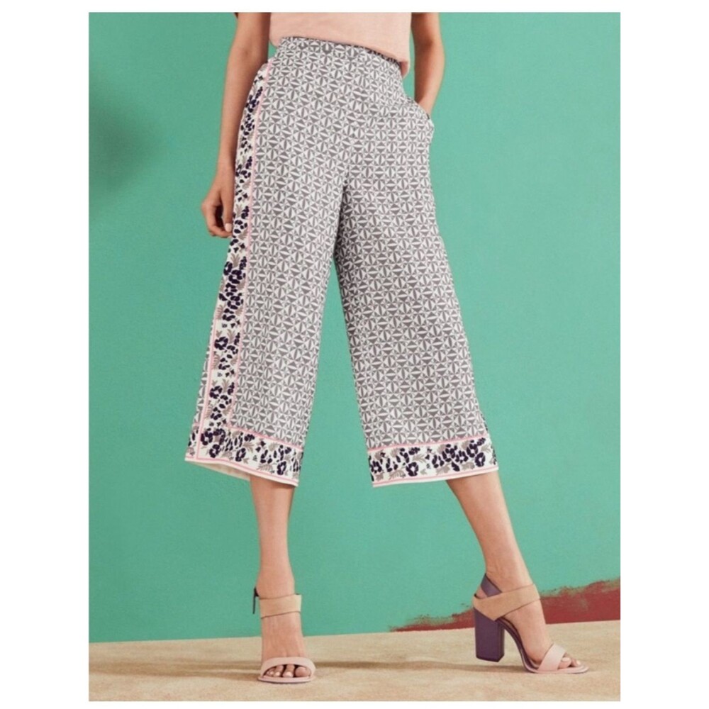 Ted Baker London Khalid Wide Leg Cropped Culottes Pants - Size 2 / USA 6